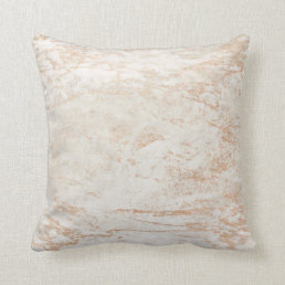 Modern Marbles in Beige with Copper Foil Throw Pillow