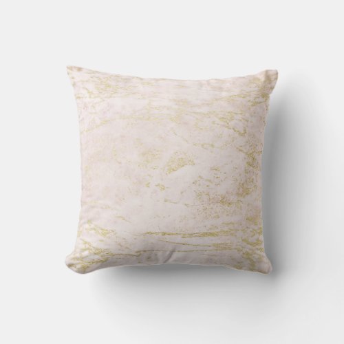 Modern Marbles in Blush Pink with Gold Throw Pillow