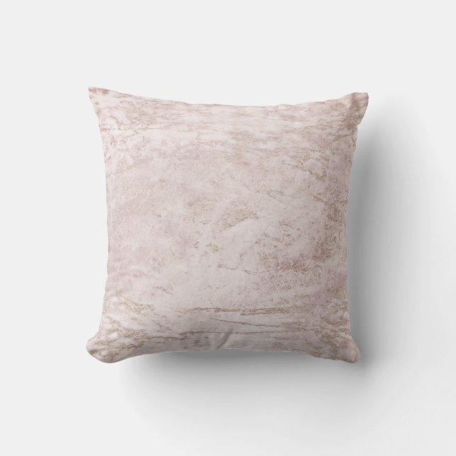 Modern Marbles in Mauve with Rose Gold Foil Throw Pillow (Front)