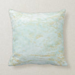 Modern Marbles in Ocean with Gold Foil Throw Pillow<br><div class="desc">Modern Marbles in Ocean with Gold Foil edges and veins Wedding Design with real marble texture, gold foil look veining and splotches, A trendy and Modern Look for any season, with soft pastel color palette : aqua, spa, seafoam, mint green, white, and gold - Throw or Ring Pillow! ~ Check...</div>
