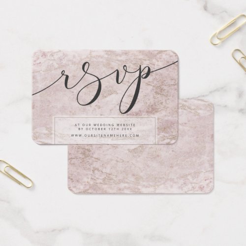 Modern Marbles Mauve Rose Gold RSVP Insert Cards