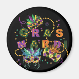 Modern Mardi Gras Pattern Magnet