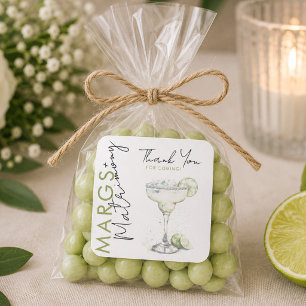 Modern Margs and Matrimony Bridal Thank You Square Sticker
