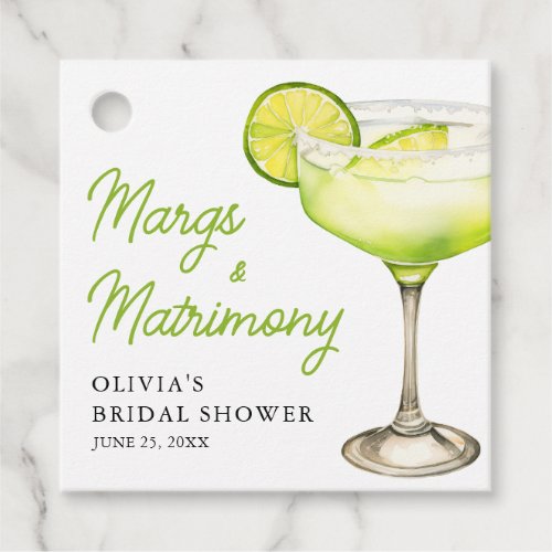 Modern Margs  Matrimony Cocktail Bridal Shower Favor Tags