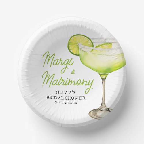 Modern Margs  Matrimony Cocktail Bridal Shower Paper Bowls