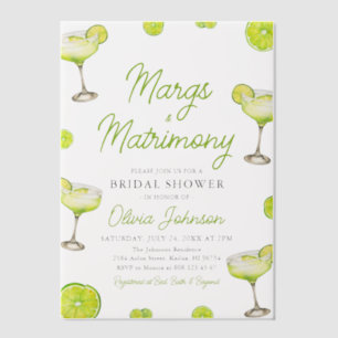 Modern Margs & Matrimony Cocktail Bridal Shower Vellum Invitations