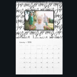 Modern marker pen photo script calendar<br><div class="desc">Modern,  graphic hand written style multi photo calendar design. Colors of the text can be changed to suit your style.</div>