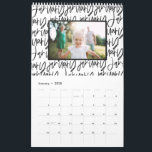 Modern marker pen photo script calendar<br><div class="desc">Modern,  graphic hand written style multi photo calendar design. Colors of the text can be changed to suit your style.</div>