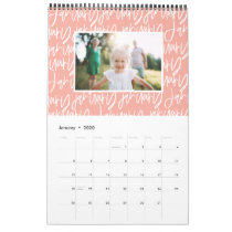 Modern marker pen photo script calendar