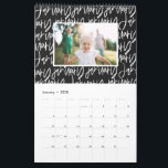 Modern marker pen photo script calendar<br><div class="desc">Modern,  graphic hand written style multi photo calendar design. Colors can be changed to suit your style.</div>