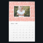 Modern marker pen photo script rainbow calendar<br><div class="desc">Modern,  graphic hand written style multi photo rainbow coloured calendar design. Colors can be changed to suit your style.</div>