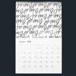 Modern marker pen script calendar<br><div class="desc">Modern,  graphic hand written style calendar design. Colors of the text can be changed to suit your style.</div>