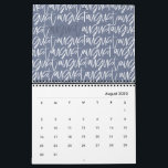 Modern marker pen script calendar<br><div class="desc">Modern,  graphic hand written style calendar design. Colors of the text can be changed to suit your style.</div>