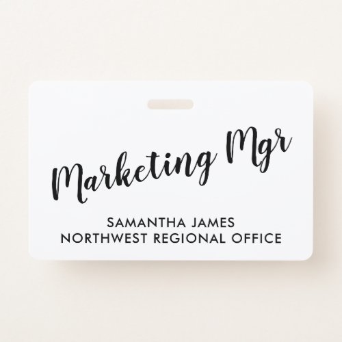 Modern Marketing Manager ID Badge