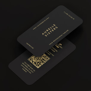 Modern Marketing Monogram Professional Black Business Card