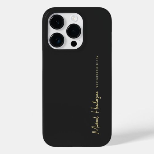 Modern Marketing Professional Black Gold Case_Mate iPhone 14 Pro Case