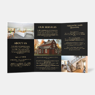 Modern Marketing Professional Black Trifold Brochure