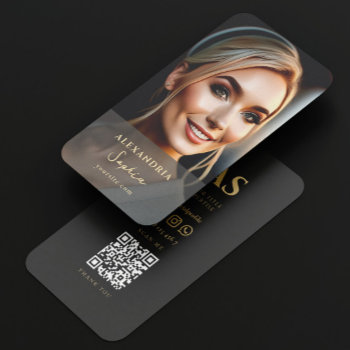 Modern Marketing Professional Photo Black  Business Card by GOODSY at Zazzle