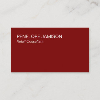 Modern Maroon and White Business Card