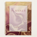 Modern Maroon Mauve & Gold Abstract Planner<br><div class="desc">This design features a modern abstract dusty pink mauve,  burgundy maroon,  and gold back,  with matching cover with a faux gold glitter framed text area. Modern and unique. Personalize it with your name and year. Created by Simply Farmhouse Press.</div>