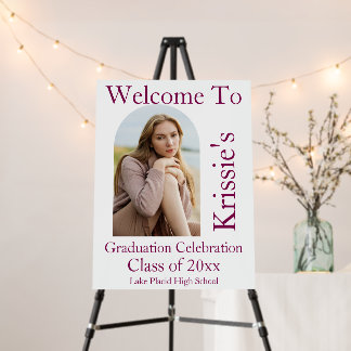 Modern Maroon Photo Arch Graduation  Foam Board