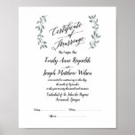 Modern Marriage Certificate Wedding Keepsake Poster<br><div class="desc">This lovely and modern Marriage Certificate is personalized for the happy couple and then signed by witnesses and the officiant on the day of the event.  A wonderful keepsake and gift for today's contemporary partners.</div>
