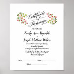 Modern Marriage Certificate Wedding Keepsake Poster at Zazzle