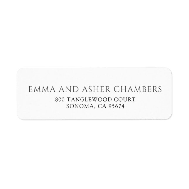 Modern Married Name Newlywed Return Address Label (Front)