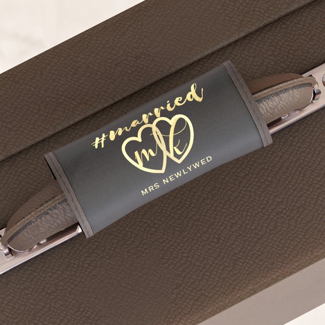 Modern Married Wedding Couples Luggage Handle Wrap (Modern Married Wedding Couples Luggage Handle Wrap)