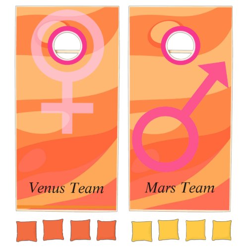 Modern Mars and Venus Teams Cornhole Set