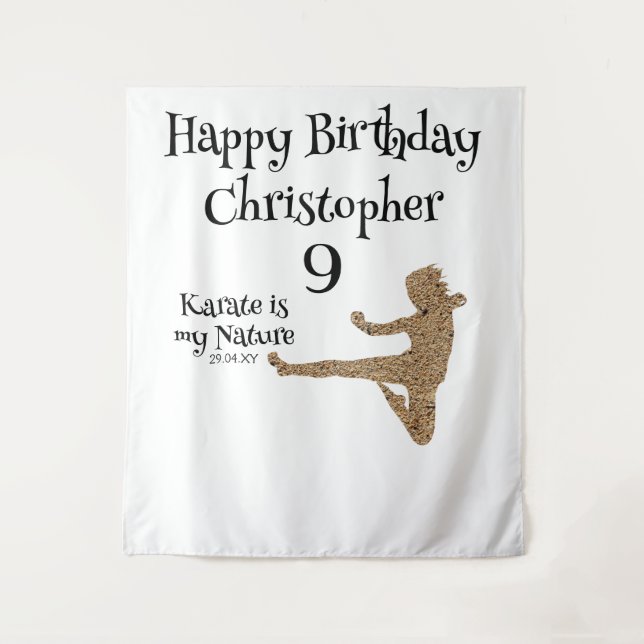 Modern  Martial Arts Karate Kids Birthday Backdrop (Front)