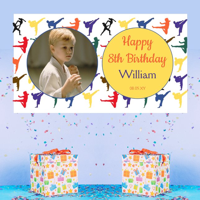 Modern Martial Arts Karate Kids Birthday Banner (Creator Uploaded)
