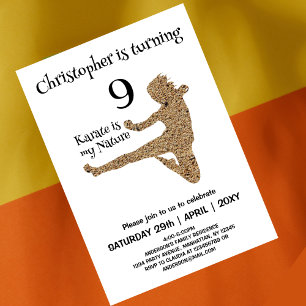 Modern Martial Arts Karate Kids Birthday Invitation