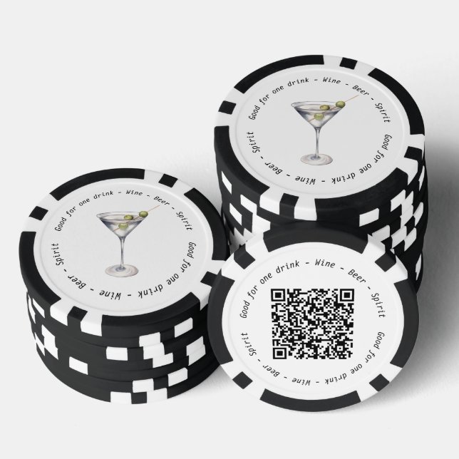 Modern Martini Business Event Drink Voucher Poker Chips (Stack)