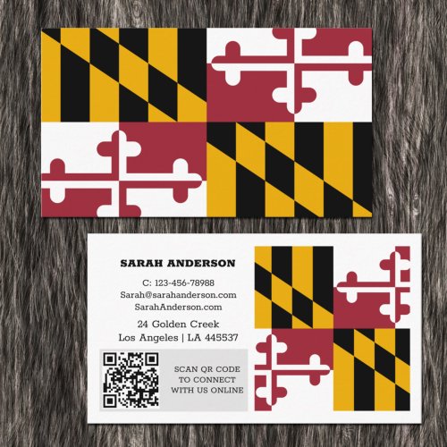 Modern Maryland Business Card Maryland Flag  USA Business Card