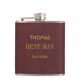 Modern Masculine Best Man Wedding Gift Flask