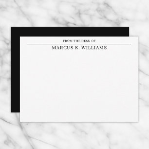 Modern Masculine Black and White Note Card