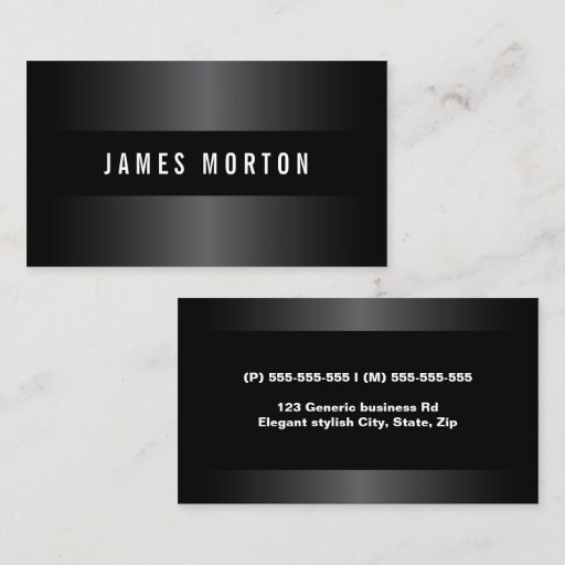 Customizable Modern masculine black gray stylish professional business card template