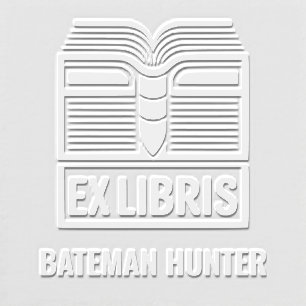 Modern Masculine Bold Ex Libris Book Page Paper Embosser