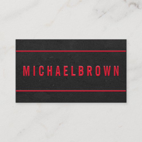 Modern Masculine Design with Red Typography Business Card