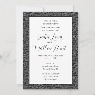 Modern Masculine Engagement Party Invitation