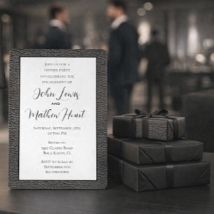 Modern Masculine Engagement Party Invitation