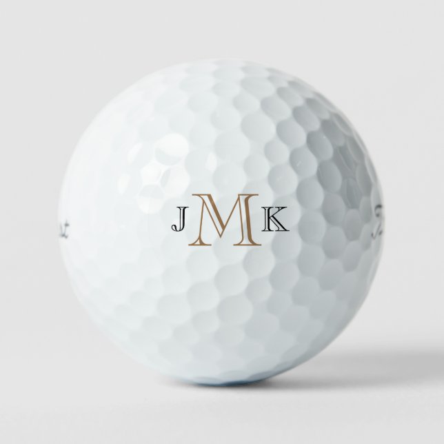 Modern Masculine Monogram Titleist Pro VI Golf Balls (Front)
