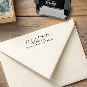 Modern Masculine Name Address Self-inking Stamp