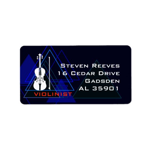 Modern  Masculine Navy Blue Music Violin Designer Label