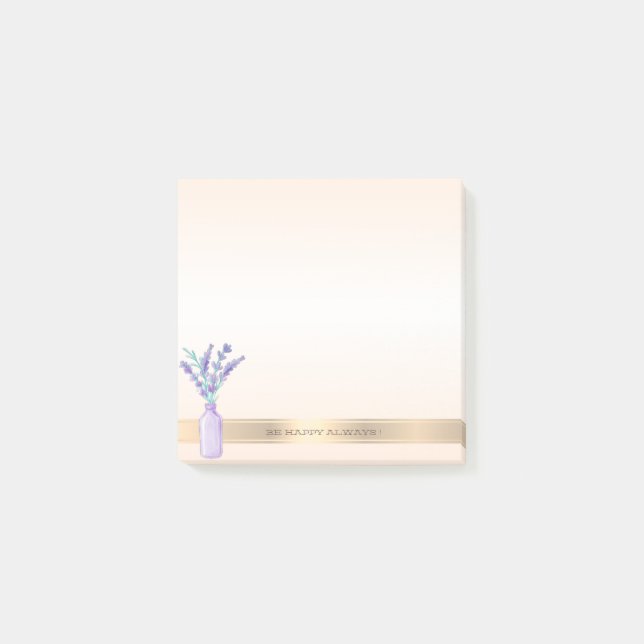 Modern Mason Jar Lavander  -Personalized Post-it Notes (Front)