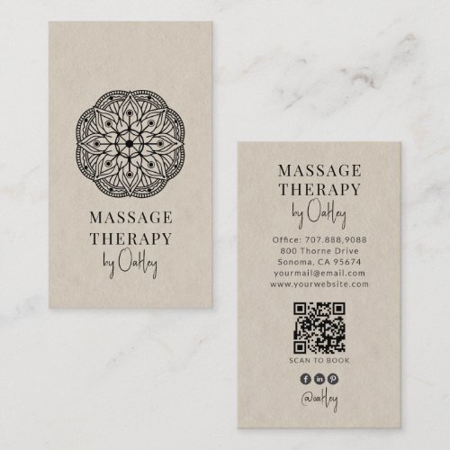 Modern Massage Therapist Light Gray Business Card