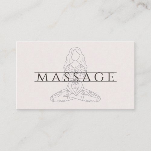 Modern Massage Therapist Lotus Pose Business Card