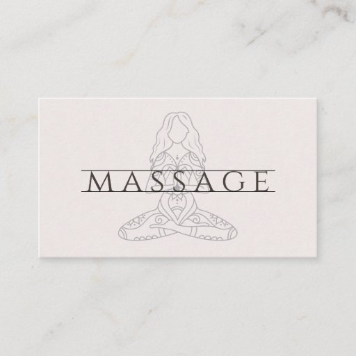 Customizable Modern Massage Therapist Lotus Pose Business Card