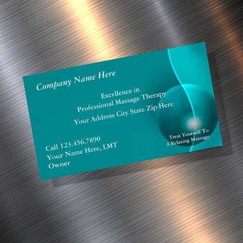 Modern Massage Unique Design Business Card Magnet